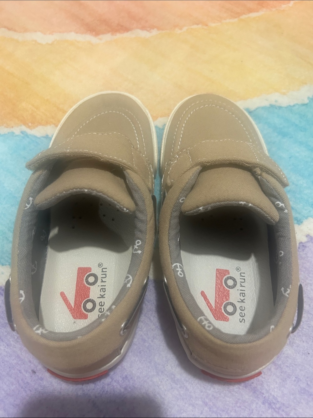 See Kai Run Tan Canvas Velcro Sneakers for Kids